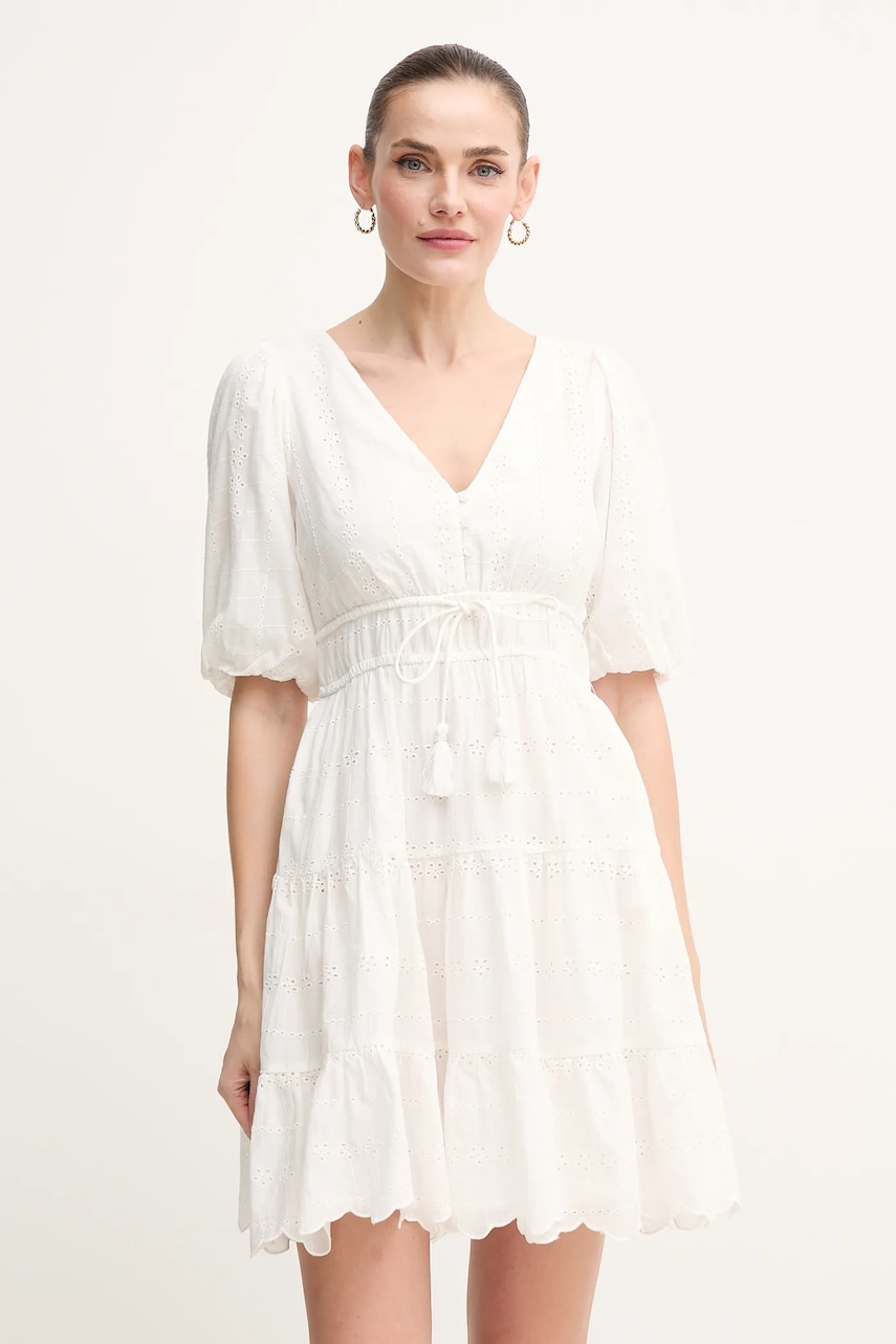 Pepe Jeans rochie din bumbac DAY culoarea bej