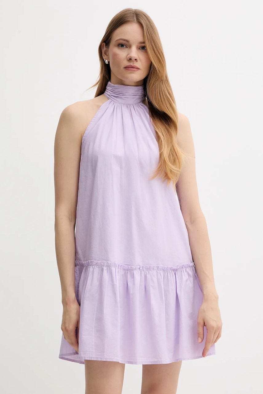 Pepe Jeans rochie din bumbac culoarea violet
