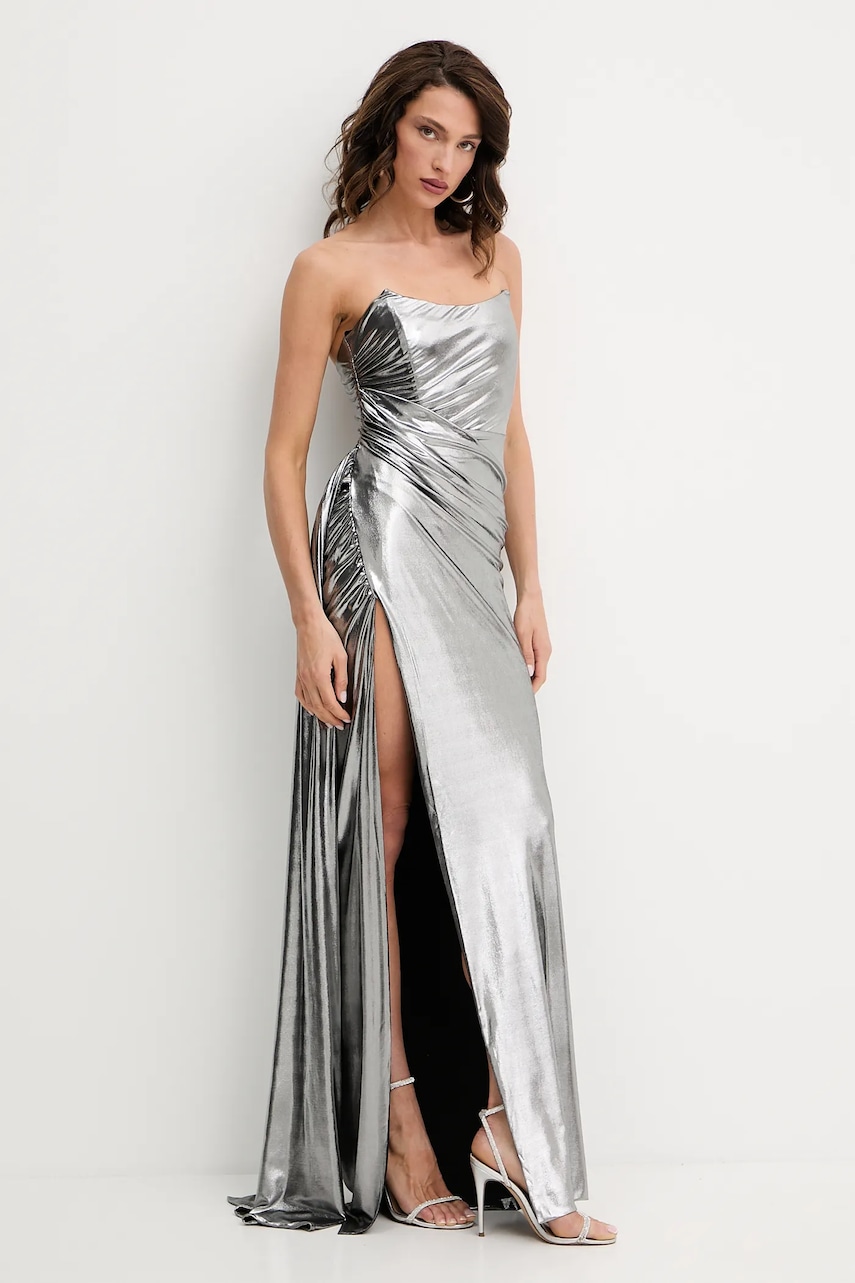 Retrofete rochie Shivani culoarea argintiu
