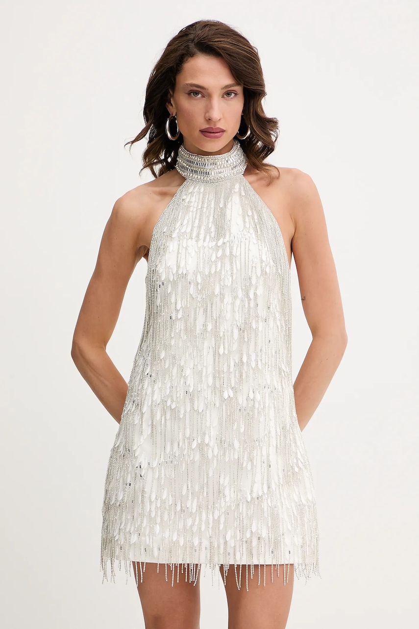 Retrofete rochie Tori culoarea alb