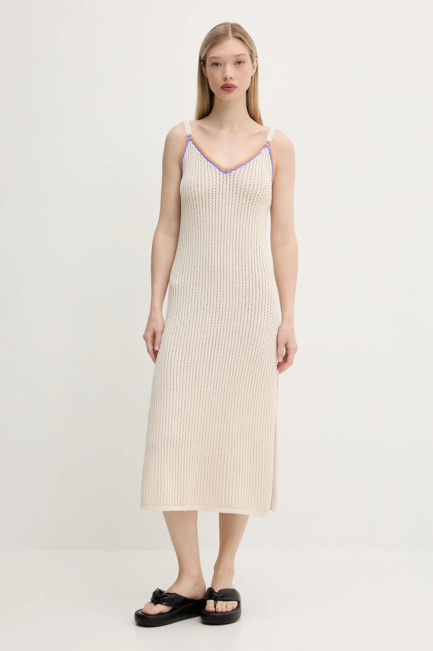 Rip Curl rochie din bumbac CALA VADELLA culoarea bej