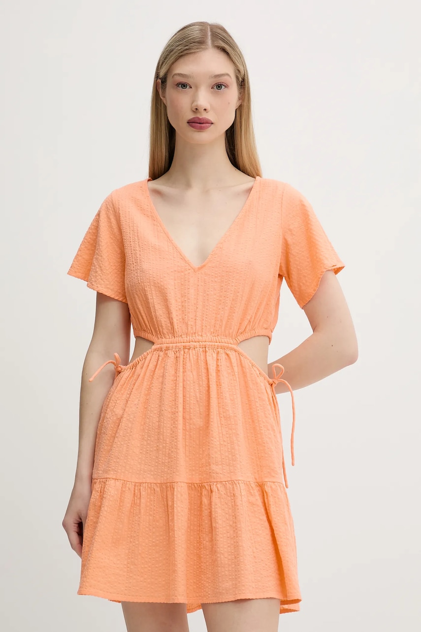 Rip Curl rochie din bumbac CALA VADELLA culoarea portocaliu