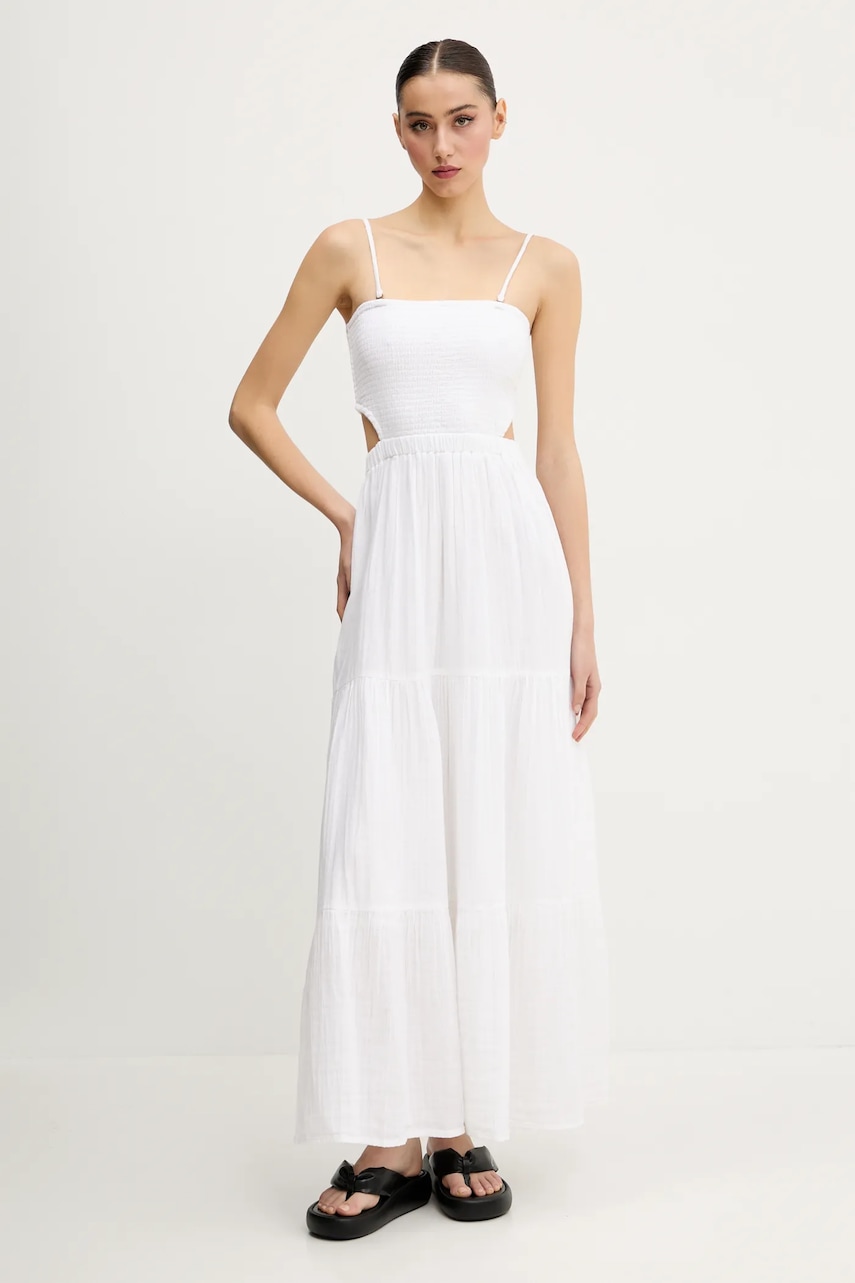 Rip Curl rochie din bumbac culoarea alb