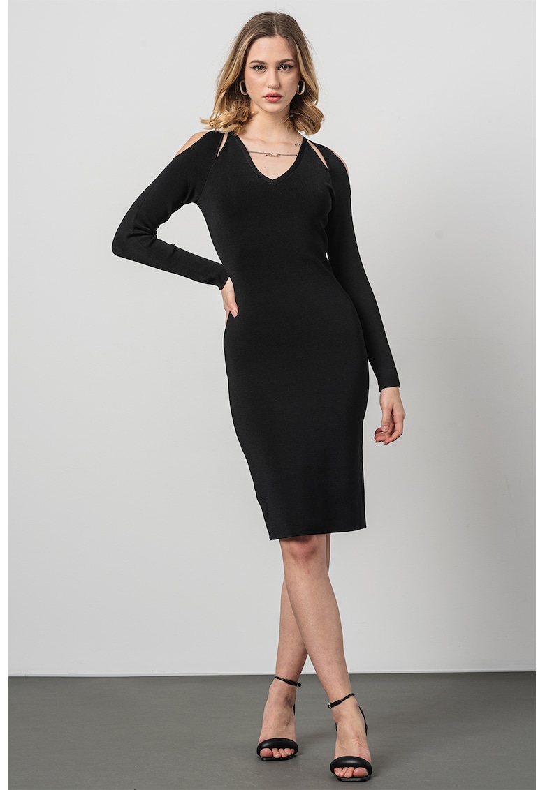 Rochie bodycon cu decolteu in V si decupaje