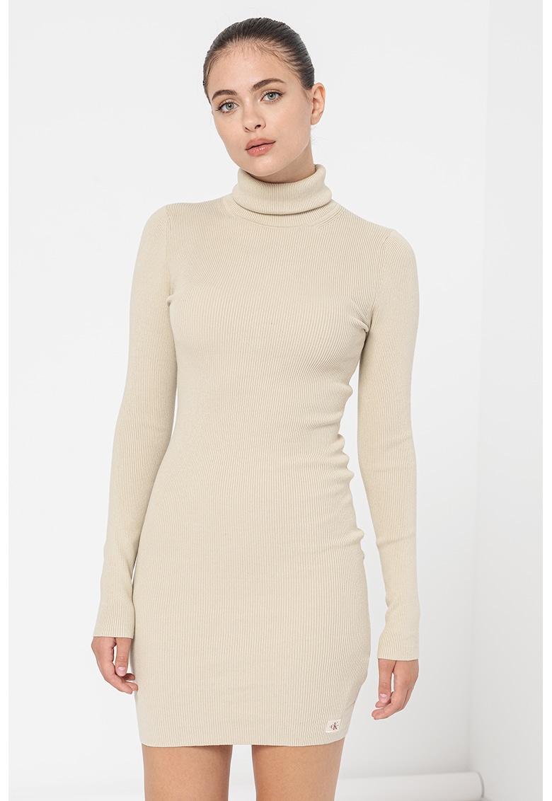 Rochie bodycon mini cu guler inalt