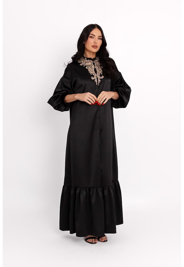 Rochie-caftan cu aspect satinat