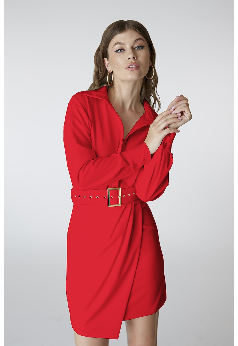 Rochie-camasa cu catarama in talie