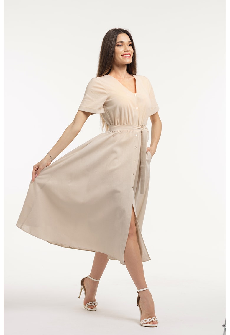 Rochie-camasa cu cordon in talie