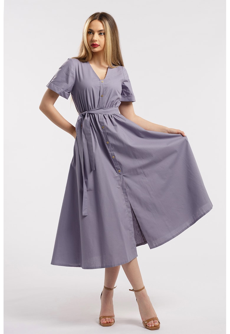Rochie-camasa cu cordon in talie