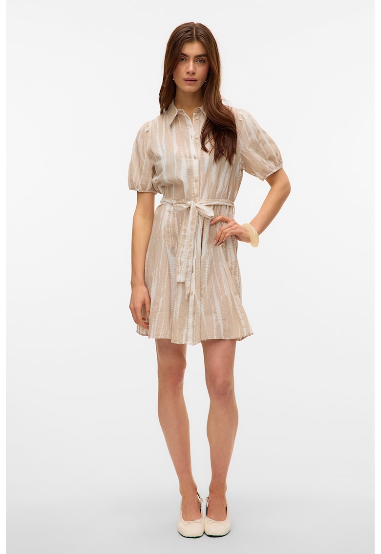 Rochie-camasa de bumbac organic cu cordon