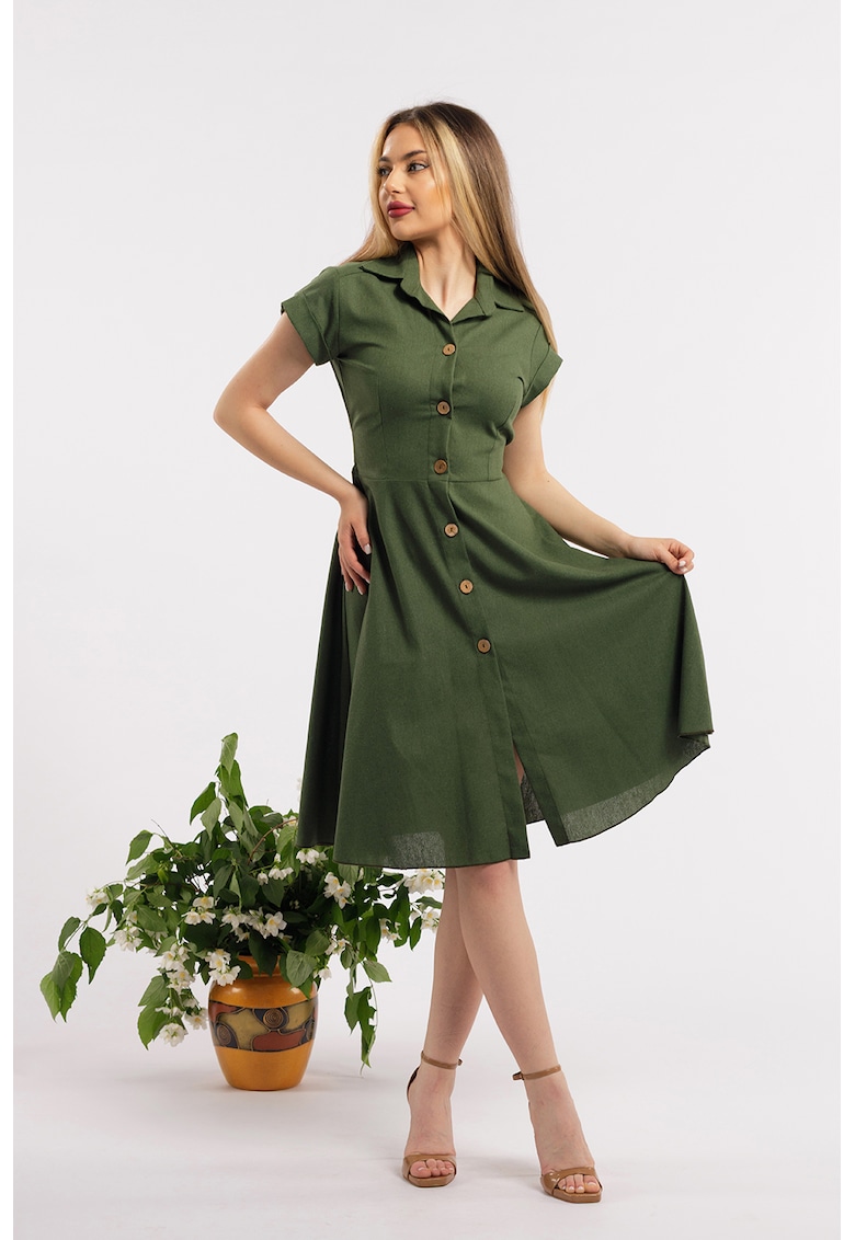 Rochie-camasa evazata din in