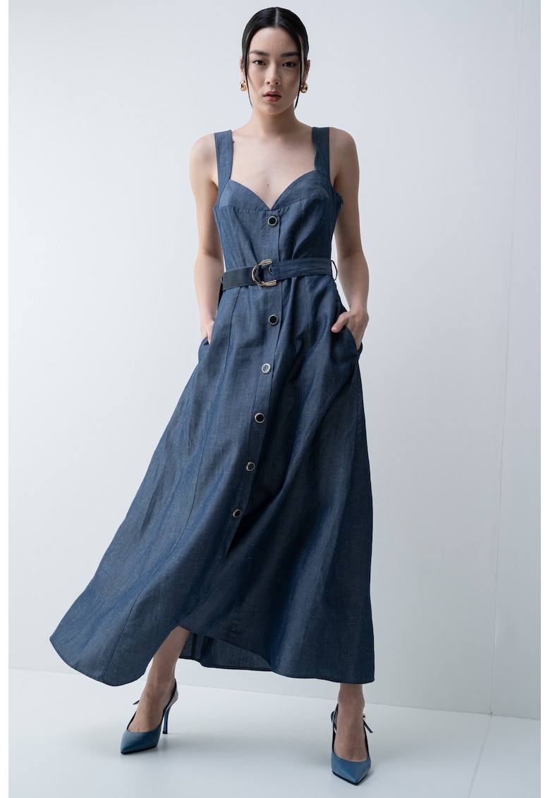 Rochie-camasa maxi din lyocell si in