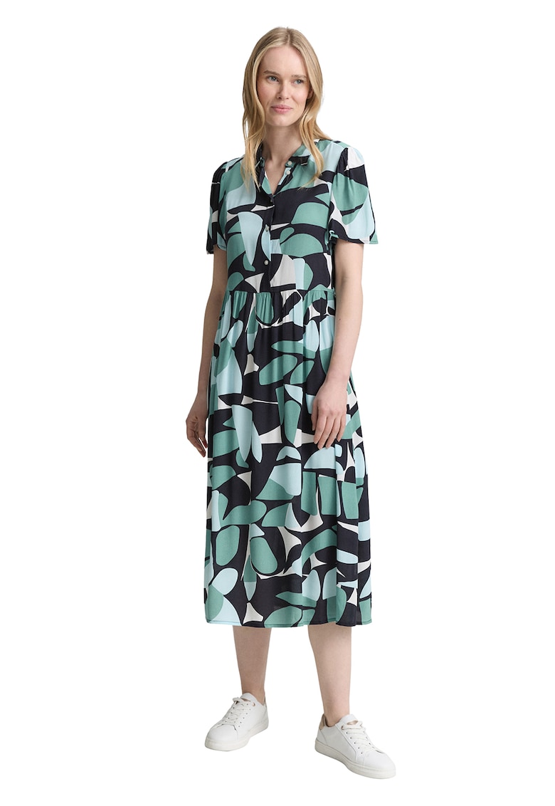Rochie-camasa midi cu model geometric
