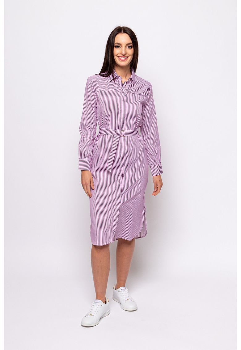 Rochie-camasa midi cu model in dungi Verona