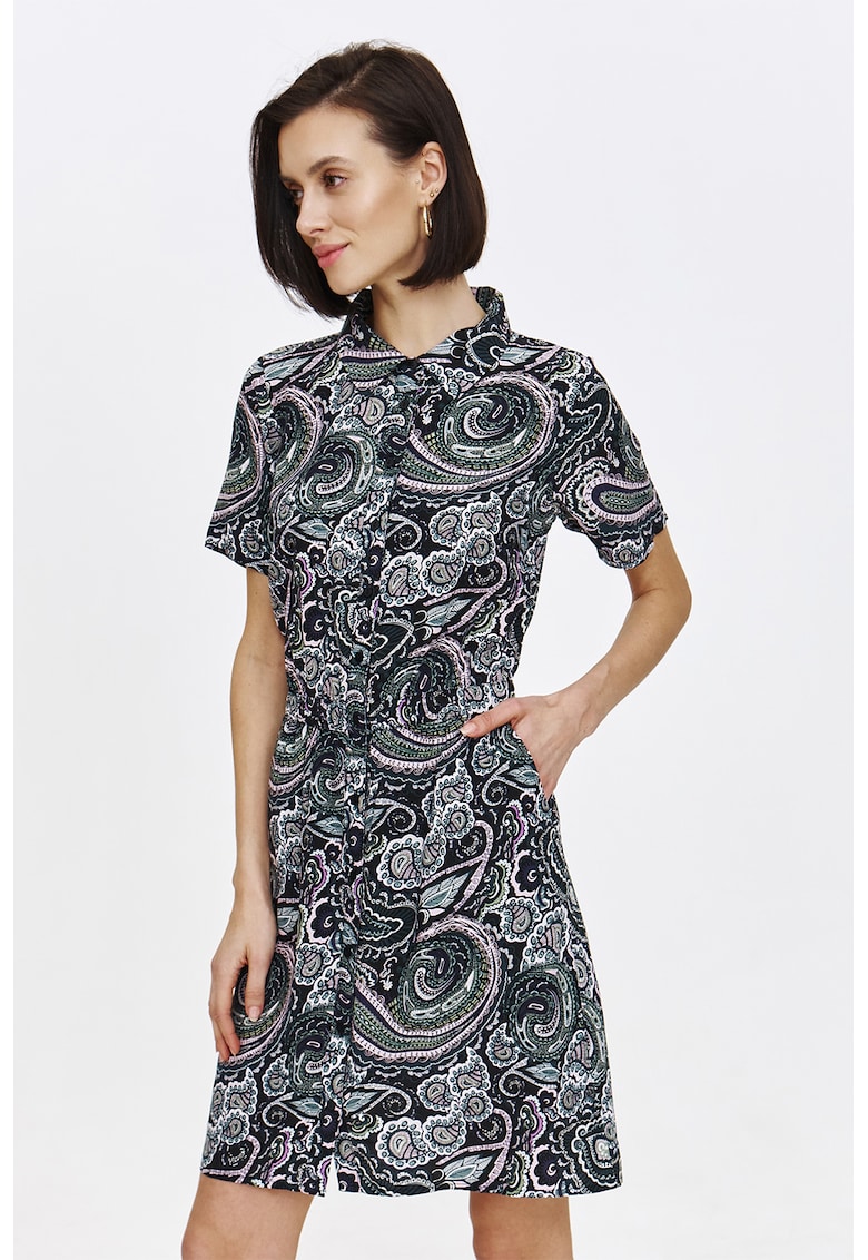 Rochie-camasa mini cu model abstract