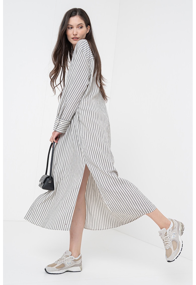 Rochie-camasa supradimensionata cu dungi