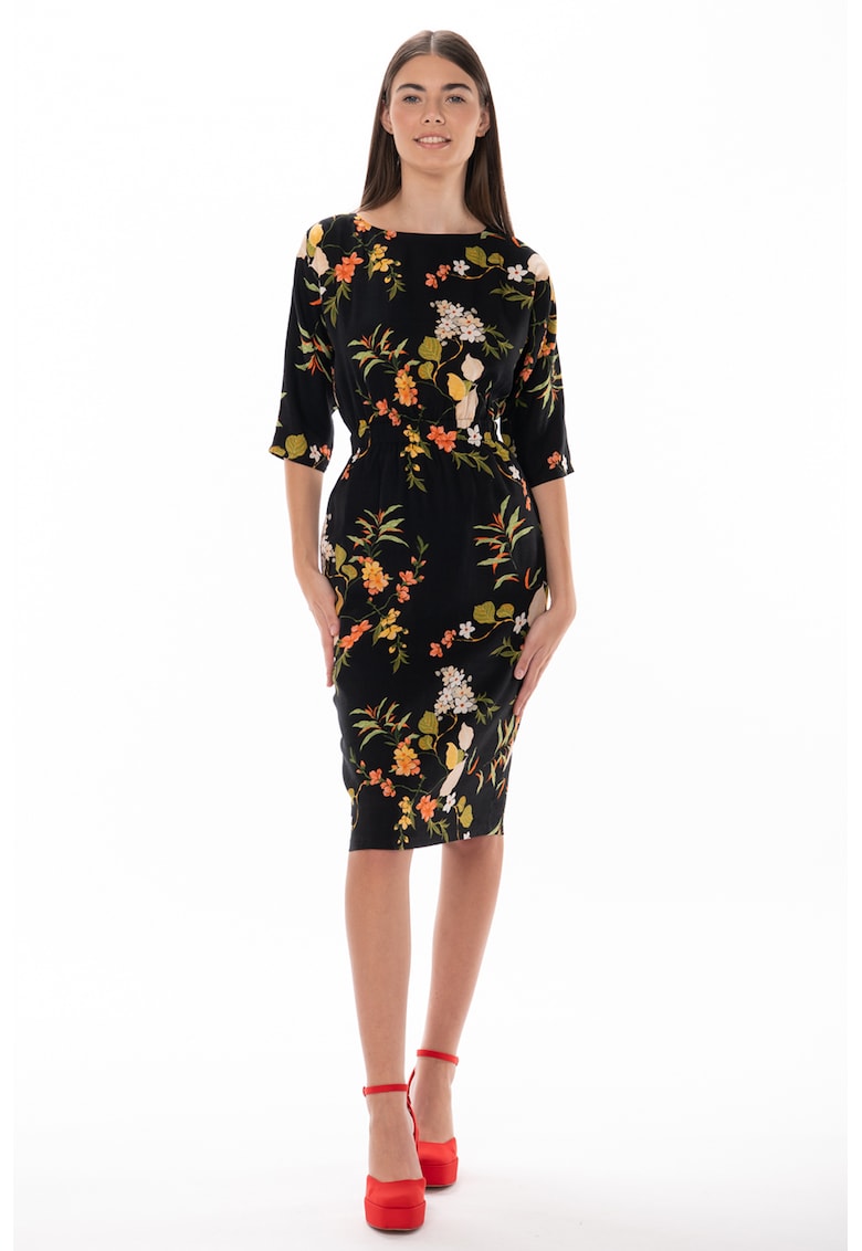 Rochie cambrata cu imprimeu floral Lise