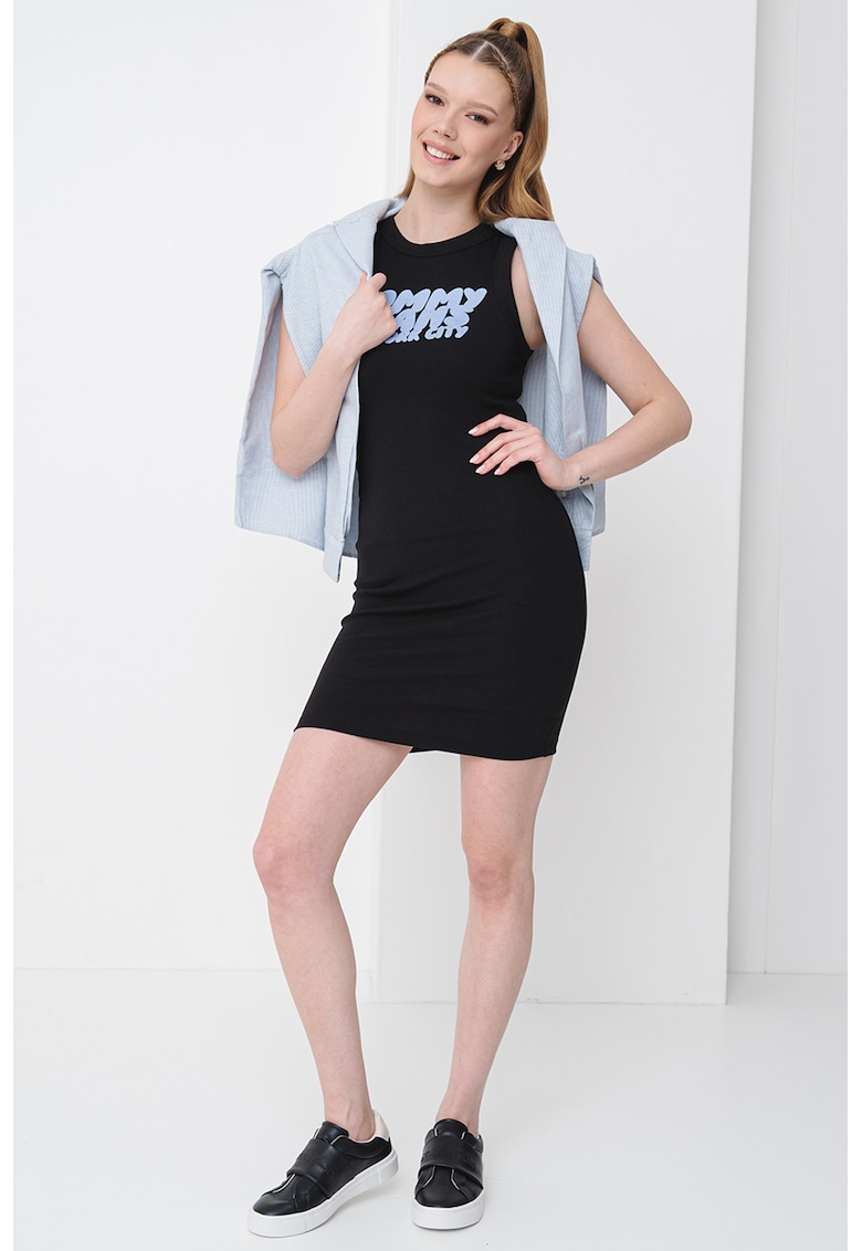 Rochie cambrata cu imprimeu text