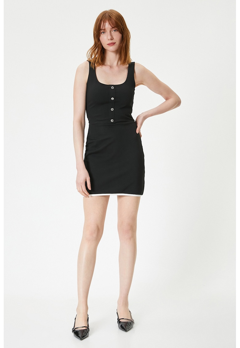 Rochie cambrata cu nasturi decorativi