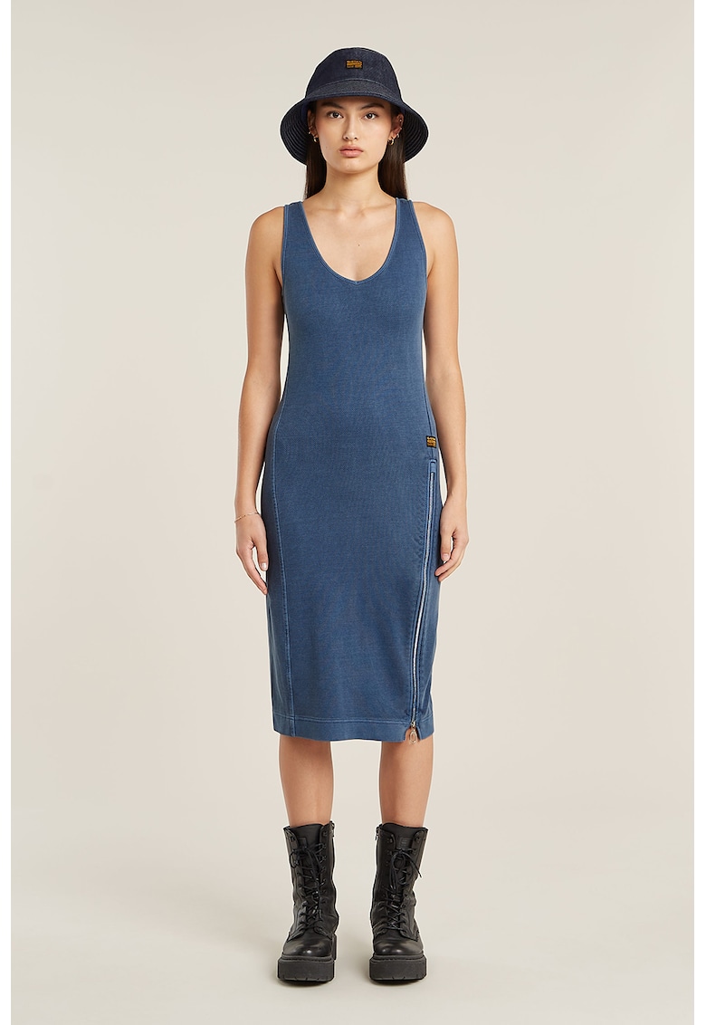 Rochie cambrata din bumbac organic cu decolteu in V
