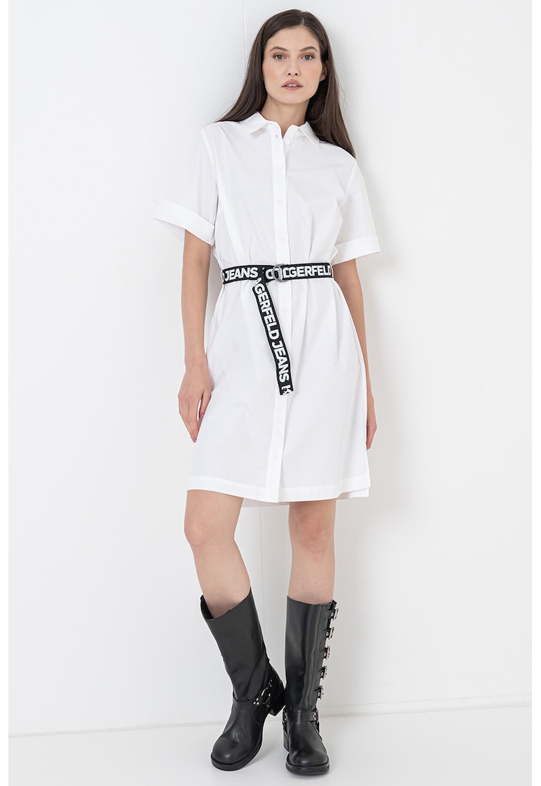 Rochie-camsa cu o curea cu model logo