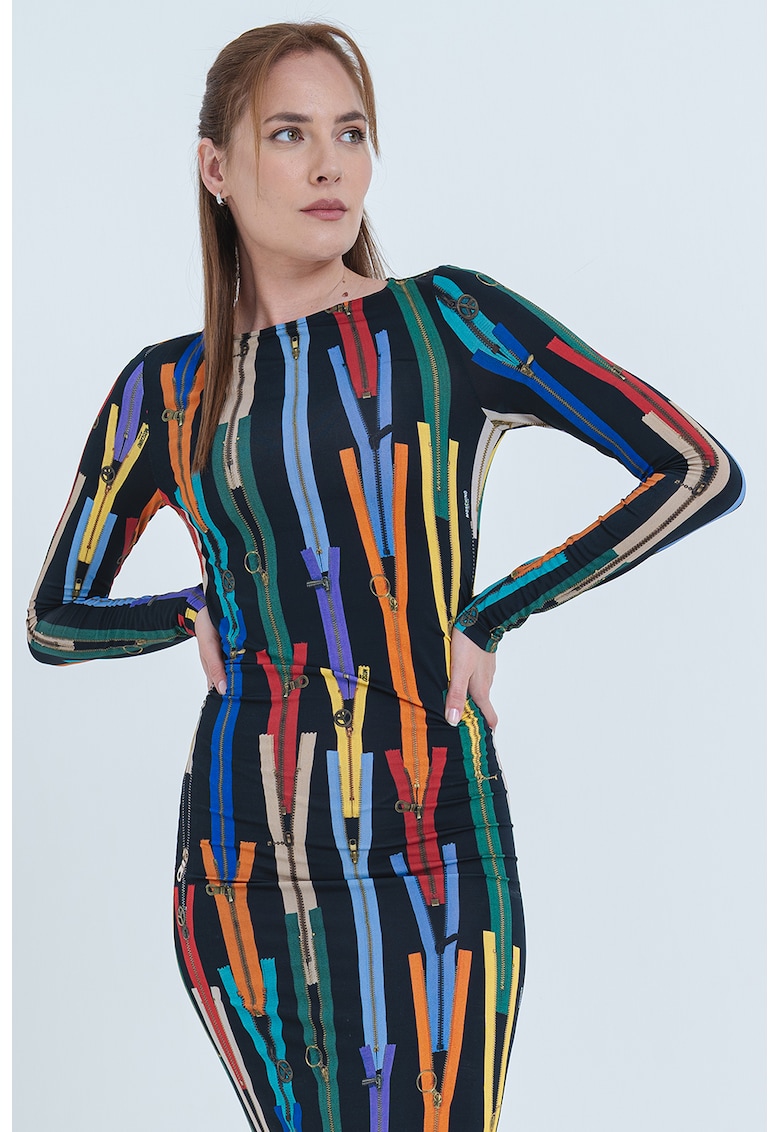Rochie cu croiala bodycon si imprimeu grafic