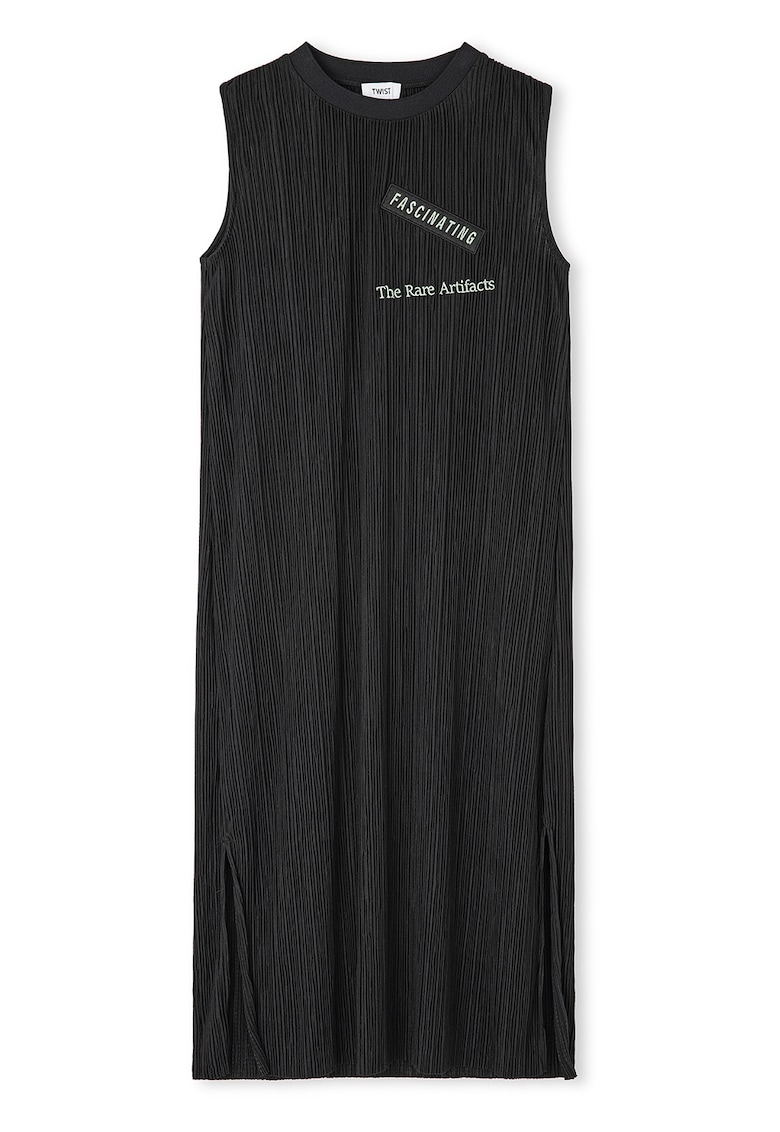 Rochie cu croiala dreapta si model text