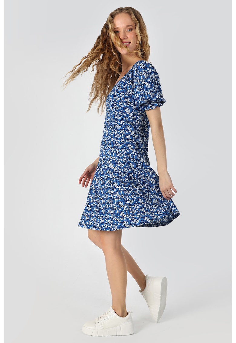 Rochie cu croiala in A si imprimeu floral
