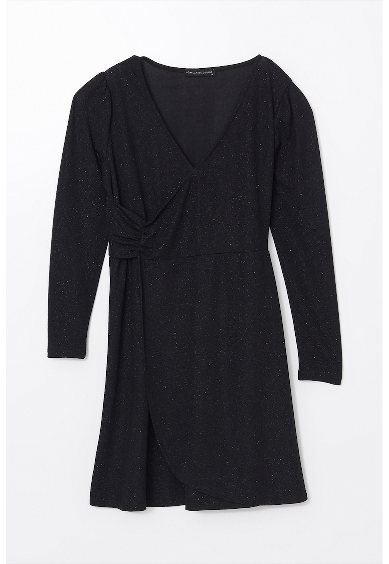 Rochie cu decolteu in V si aspect stralucitor