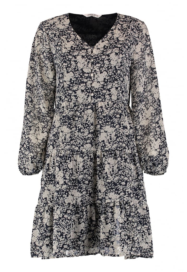 Rochie cu decolteu in V si imprimeu floral