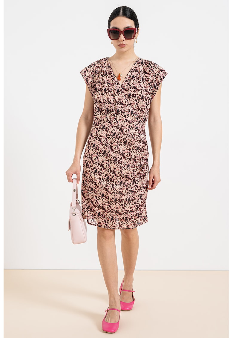 Rochie cu decolteu in V si model abstract