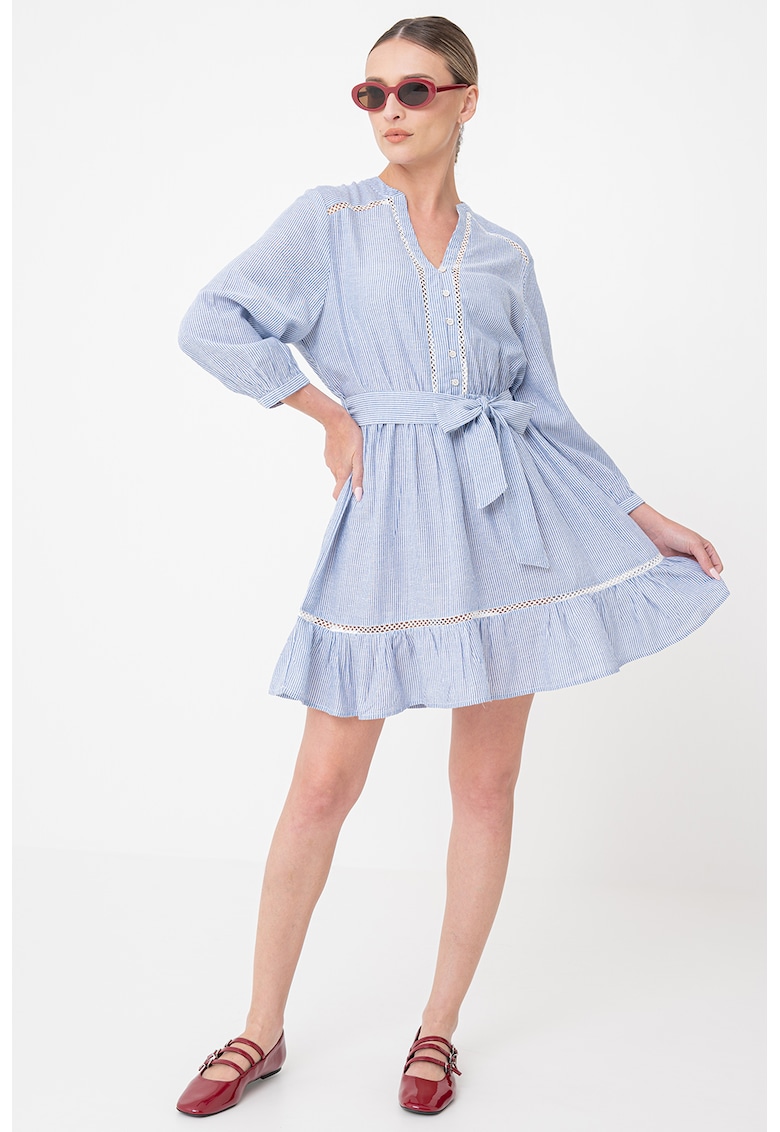 Rochie cu decolteu in V si model in dungi
