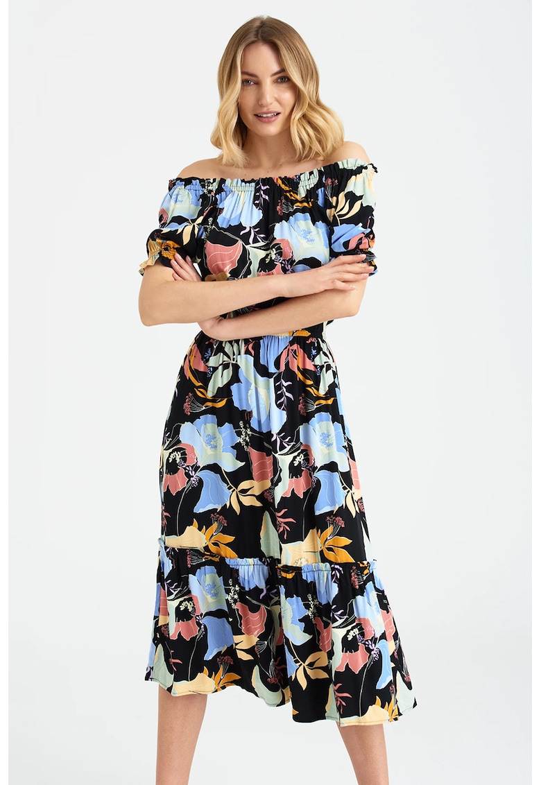 Rochie cu imprimeu si croiala in A