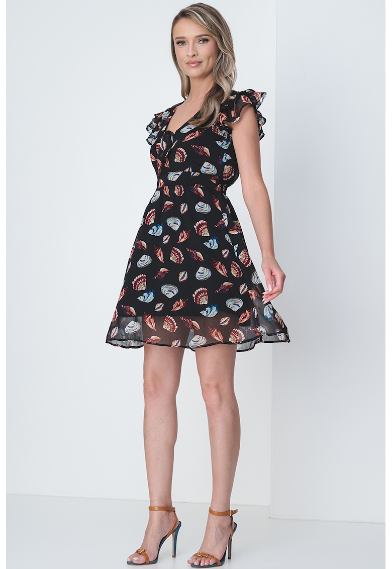Rochie cu imprimeu si decolteu in V Peekaboo