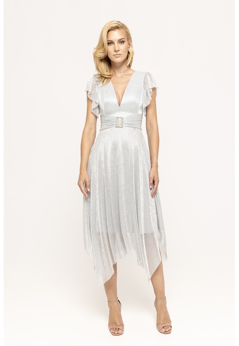 Rochie cu maneci butterfly si decolteu in V