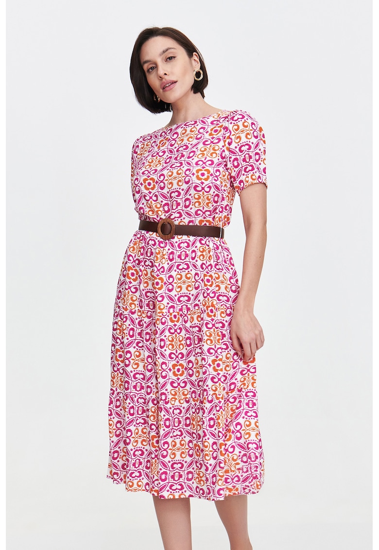 Rochie cu maneci scurte si imprimeu floral