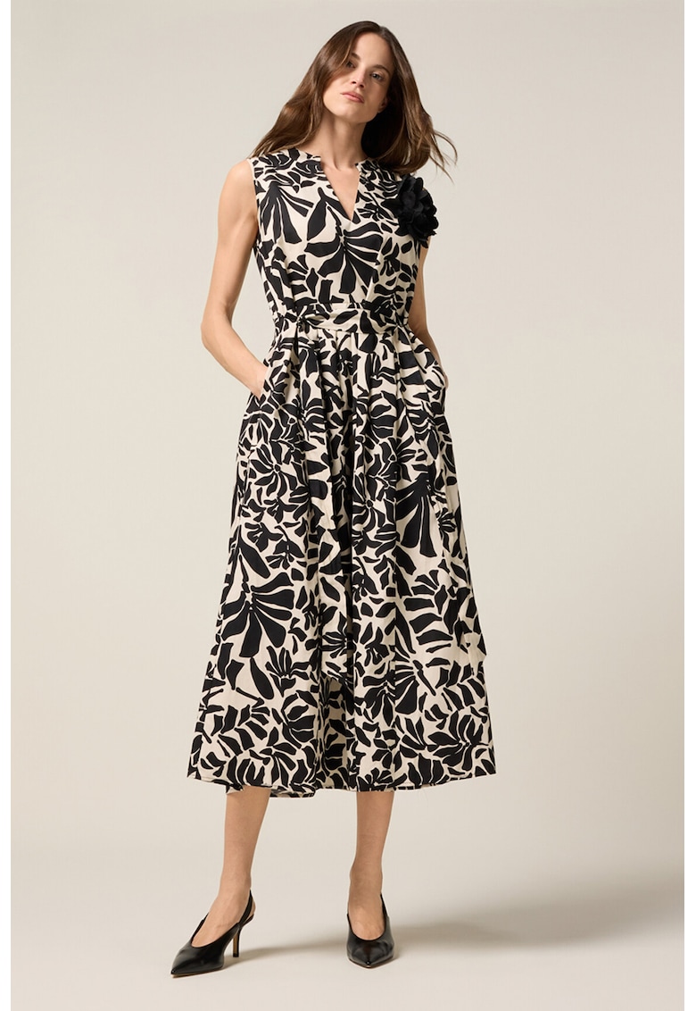 Rochie cu model - decolteu in V si buzunare laterale