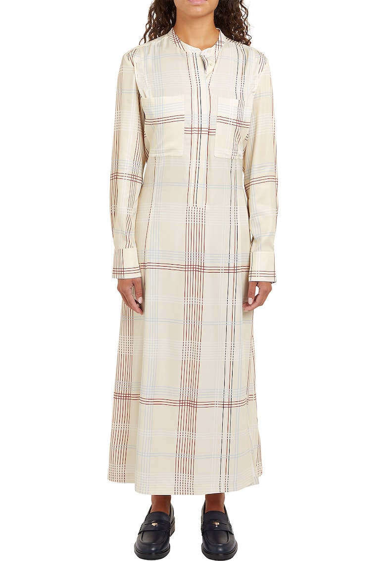 Rochie cu model in carouri si curea asortata