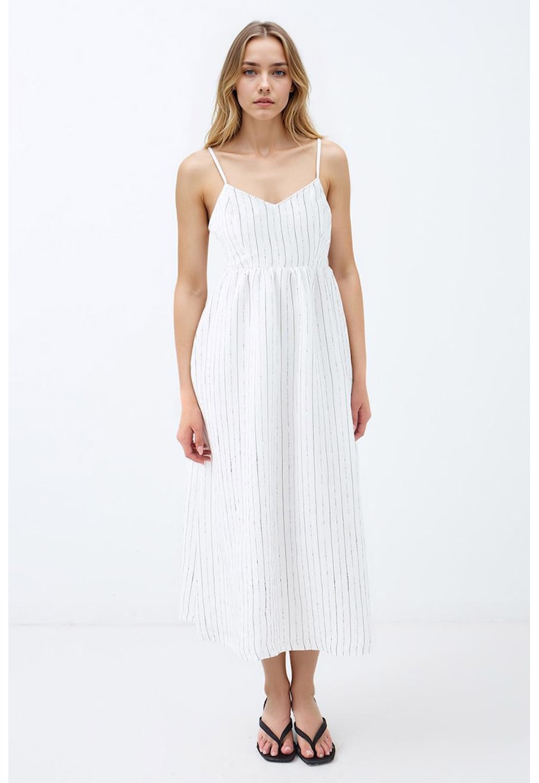 Rochie cu model in dungi si decolteu in V