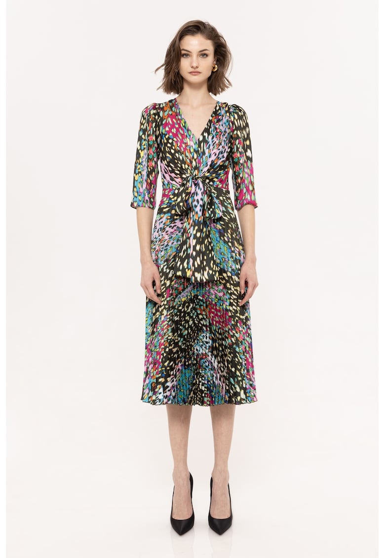 Rochie cu pliuri si animal print