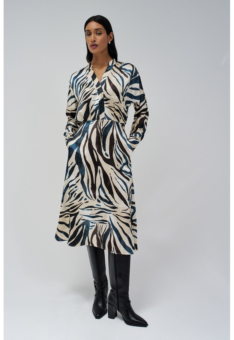 Rochie de satin cu animal print