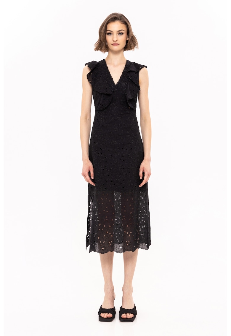 Rochie din amestec de bumbac cu broderie