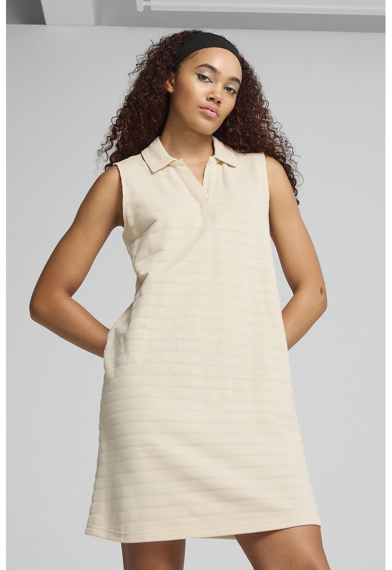 Rochie din amestec de bumbac cu guler polo