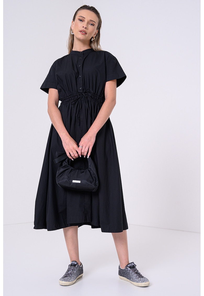 Rochie din amestec de bumbac organic cu snur in talie