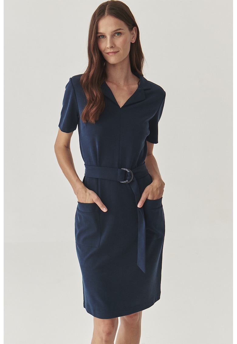 Rochie din amestec de modal cu buzunare aplicate