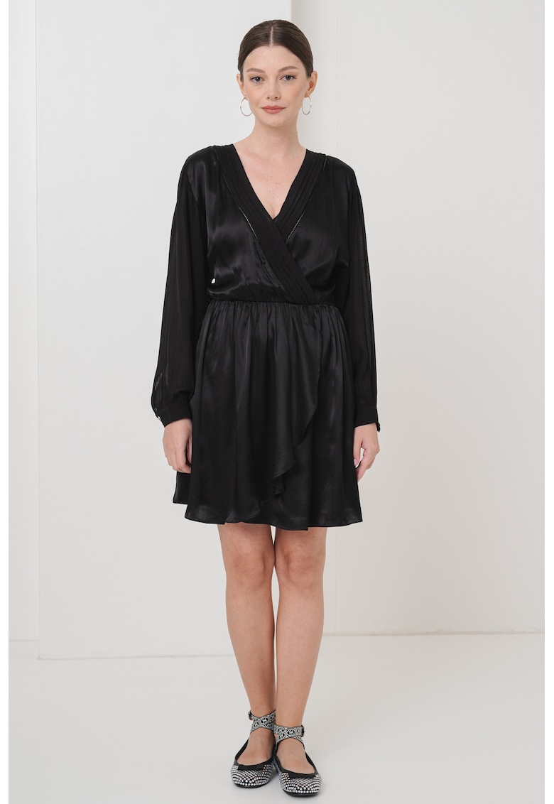 Rochie din amestec de modal cu croiala in A si aspect satinat