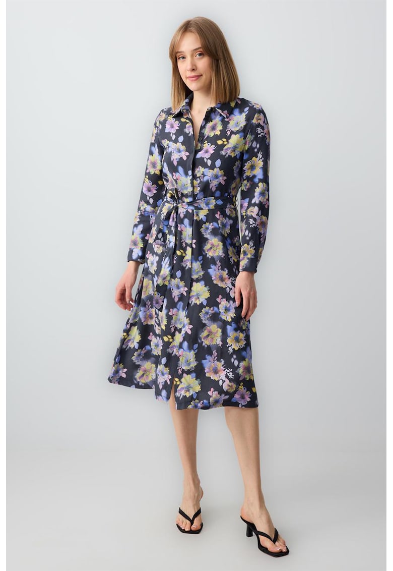 Rochie din amestec de modal cu croiala in A si model floral