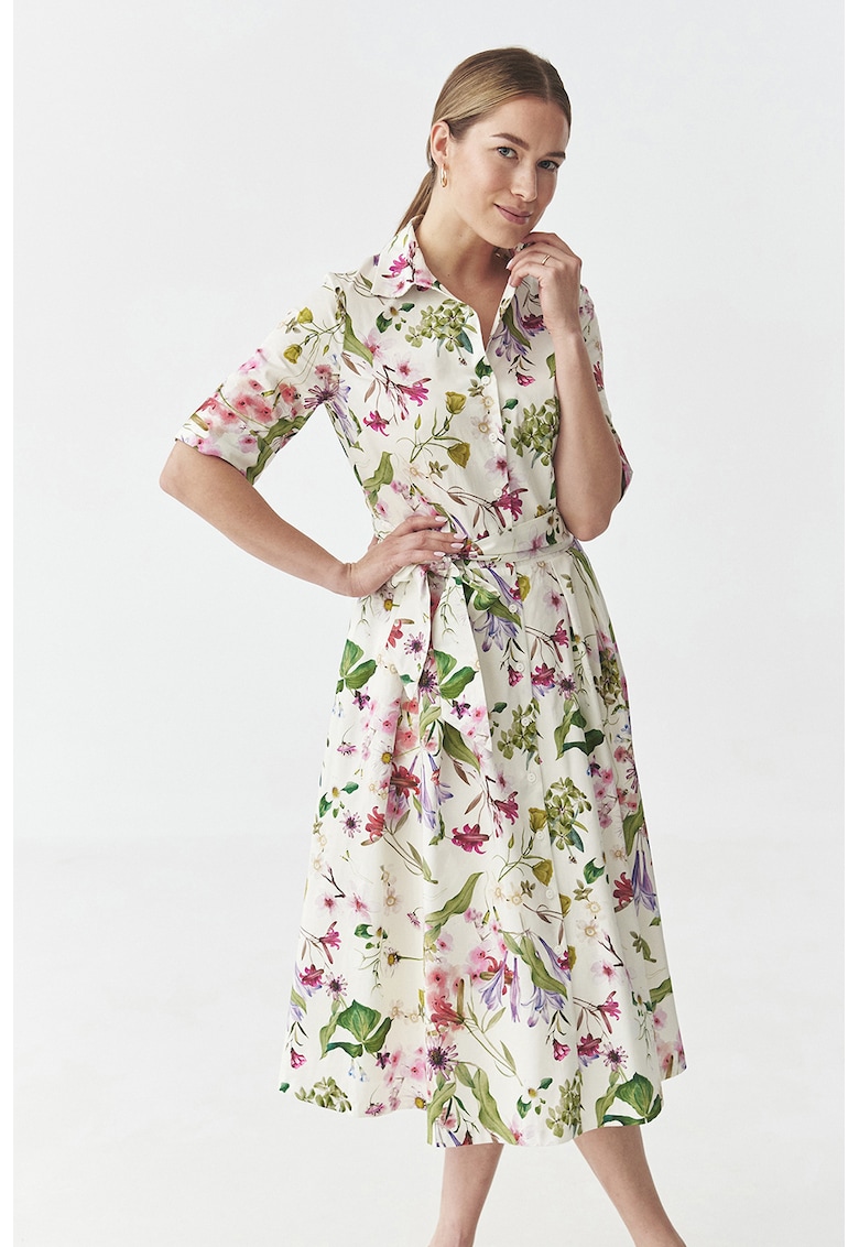 Rochie din bumbac cu model floral Niki