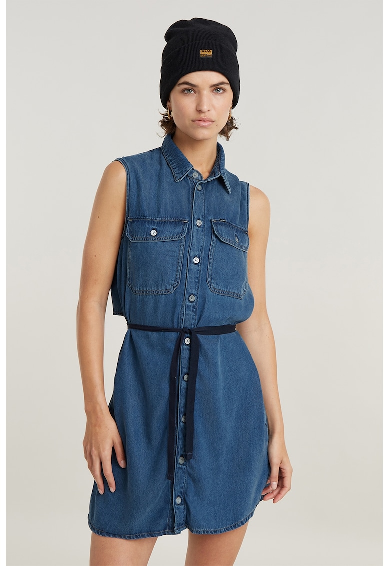 Rochie din denim fara maneci
