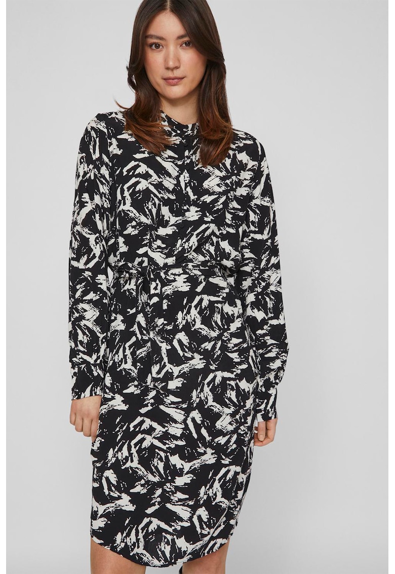 Rochie din viscoza cu imprimeu abstract
